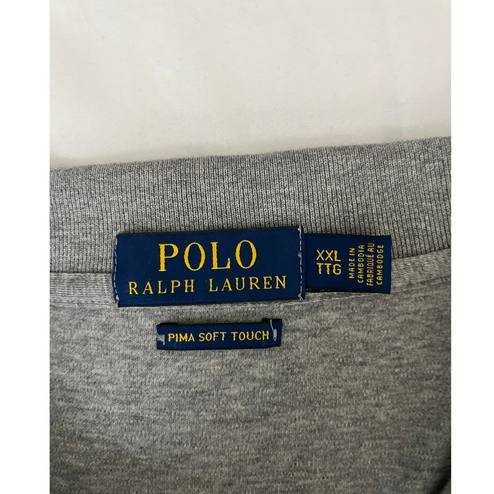 Polo Ralph Lauren Pima Soft Touch Minimalist Shirt Classic Fit Heather Gray XXL - Picture 3 of 5